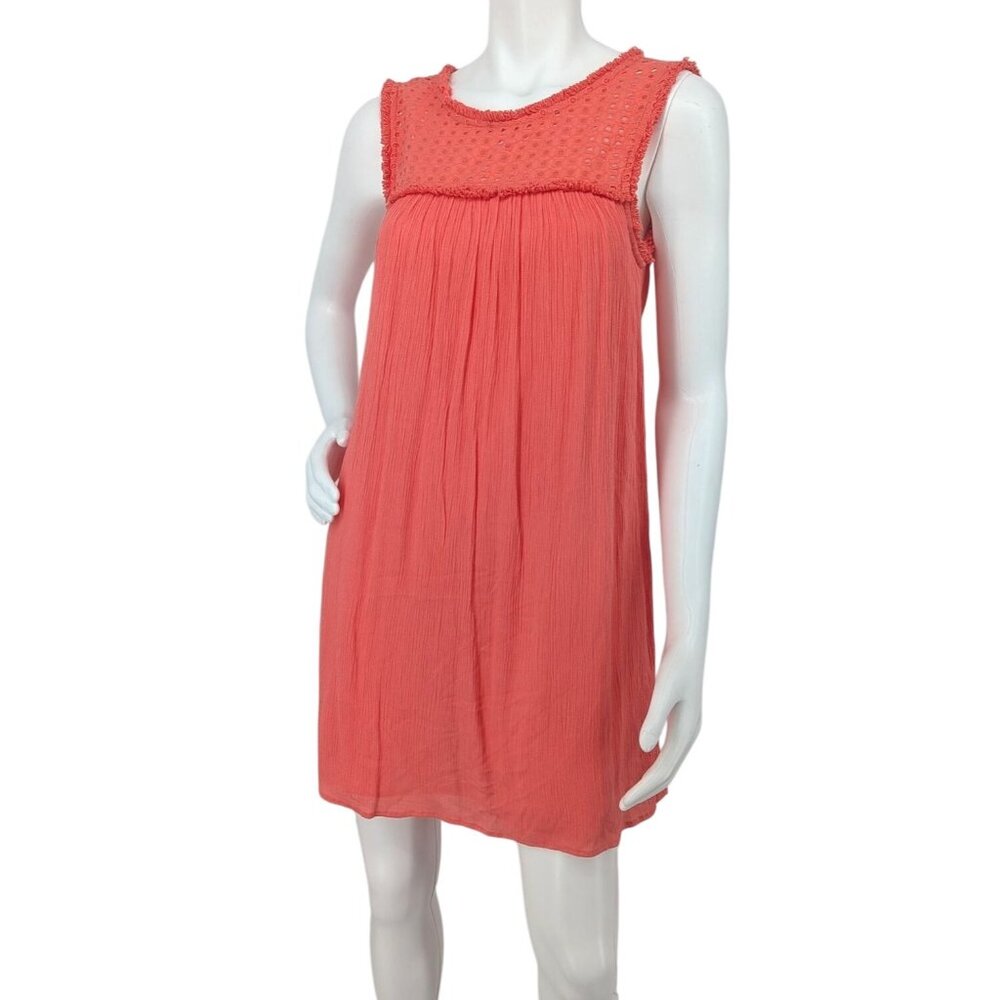 Tommy Bahama Sleeveless Guaze Shift Dress Vacation Tassel Fringe Eyelet Size S